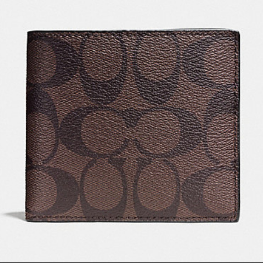 Coach Double Billfold Signature Wallet F75083